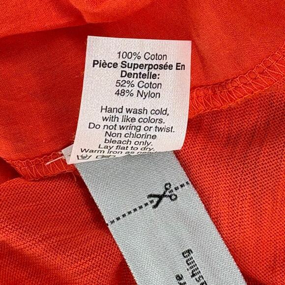 NWT J. Crew Orange Lace Front Button Henley Tank Womens Sz S - Picture 6 of 7